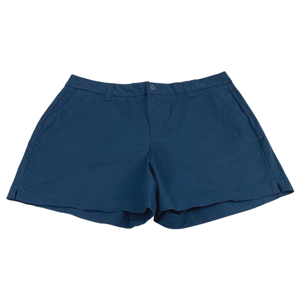 Magellan Chino Shorts Womens 10 Navy Blue Outdoor Casual Summer 4" Inseam Preppy